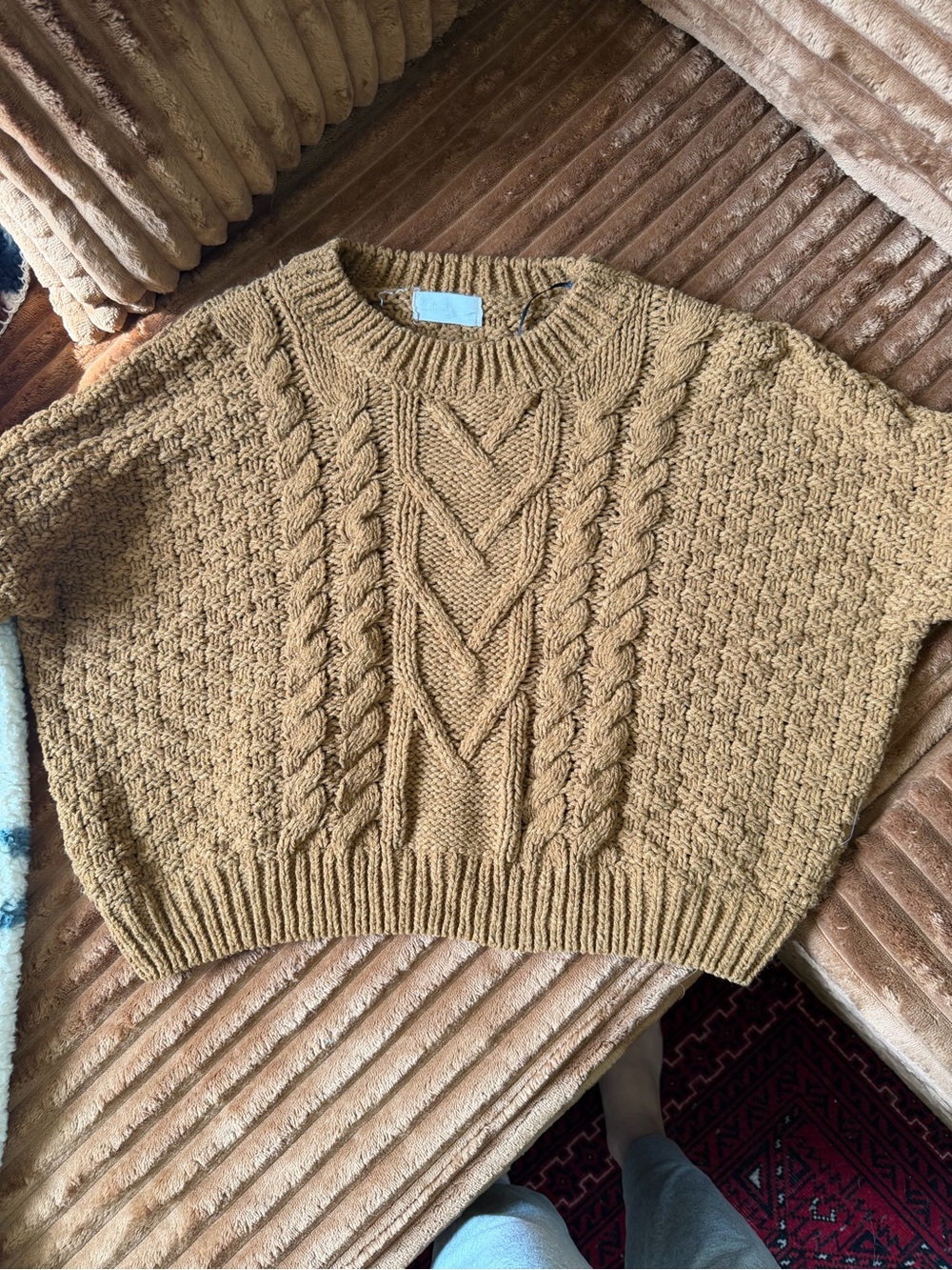 Fall knotted knit sweater, altar’d state, size XS